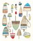 Lobster Buoys on White Poster Print by Courtney Prahl - Item # VARPDX29295